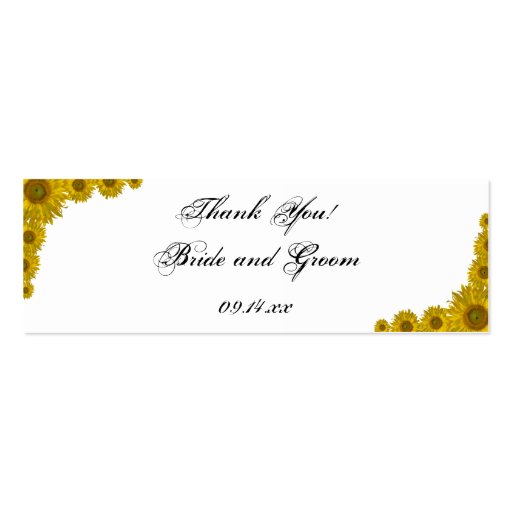 Sunflower Edge Wedding Favor Tags Business Card Template (front side)