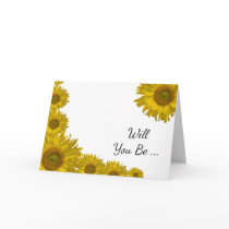 Sunflower Edge Will You Be My Bridesmaid Card