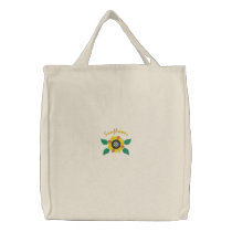 Sunflower Embroidered Tote Bag embroidered bags