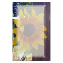 Sunflower Fencepost Blank Stationery by wingedturtle Sunflower Fencepost Blank Stationery