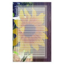Sunflower Fencepost Lined Stationery by wingedturtle Sunflower Fencepost Lined Stationery