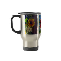 Sunflower Fencepost Travel Mugs