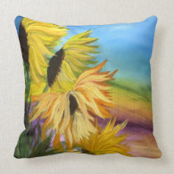 Sunflower Field throw pillow