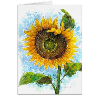 Sunflower Flora Painting - Multi Greeting Cards