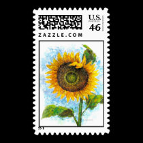 Sunflower Flora Painting - Multi stamps
