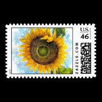 Sunflower Flora Painting - Multi stamps