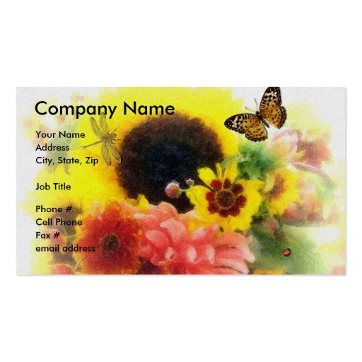 Sunflower Floral Design Business Cards (front side)