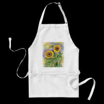Sunflower Floral Painting Art Apron aprons