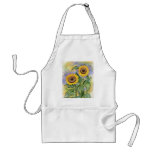 Sunflower Floral Painting Art Apron