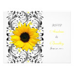 Sunflower Floral Response Card Custom Invitation