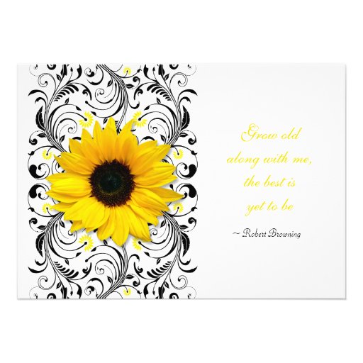 Sunflower Floral Wedding Invitation
