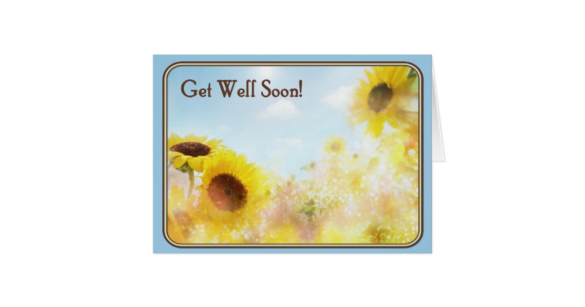 Sunflower Get Well Wishes Card | Zazzle