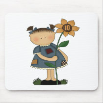 Sunflower Girl 10th Birthday Gifts mousepads