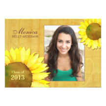 Sunflower Girl Photo Graduation Class of 2013 Card
