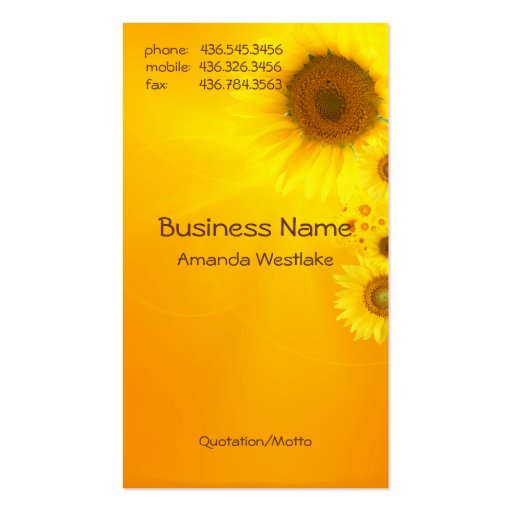 Sunflower Glow Business Card Templates