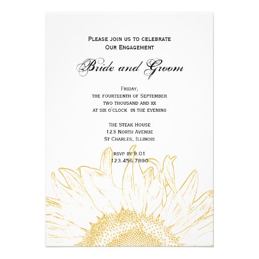 Sunflower Graphic Engagement Party Invitation