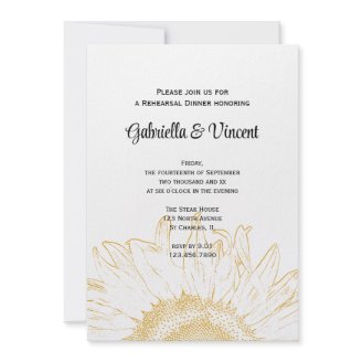Sunflower Graphic Rehearsal Dinner Invitation