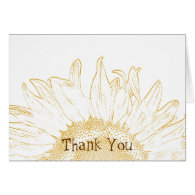 Sunflower Graphic Thank You Note Card
