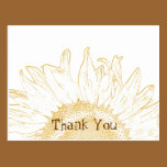 Sunflower Graphic Thank You postcards