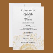 Sunflower Graphic Wedding Invitation