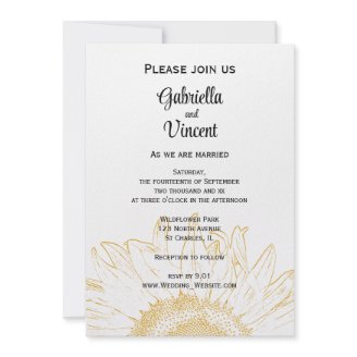 Sunflower Graphic Wedding Invitation