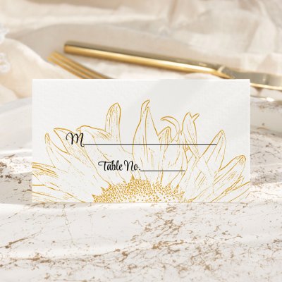 Sunflower Graphic Wedding Place Card Business Card Templates