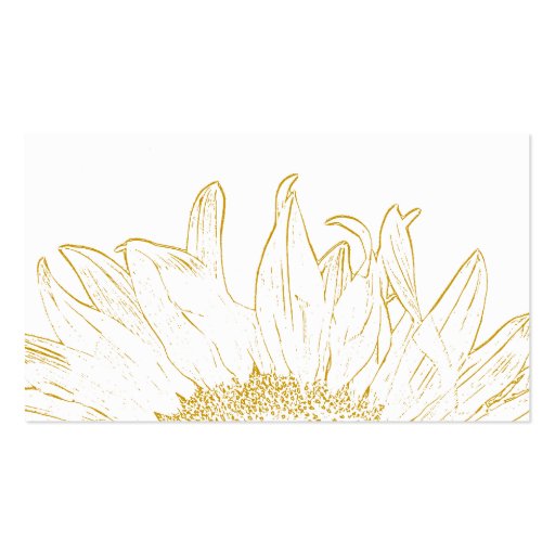 Sunflower Graphic Wedding Place Card Business Card Templates (back side)
