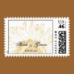 Sunflower Graphic Wedding Postage Stamp stamps
