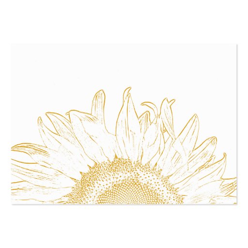 Sunflower Graphic Wedding Reception Card Business Cards (back side)