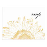 Sunflower Graphic Wedding Response RSVP Postcard