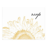 Sunflower Graphic Wedding Response RSVP Postcard
