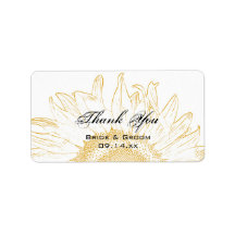 Sunflower Graphic Wedding Thank You Label