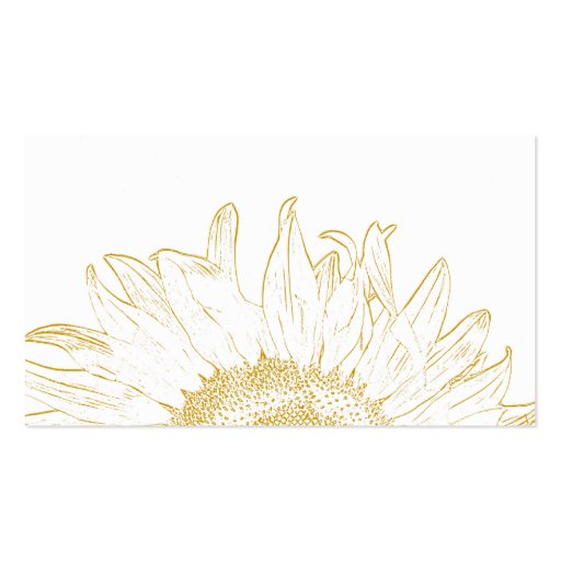 Sunflower Graphic Wedding Website Card Business Cards (back side)