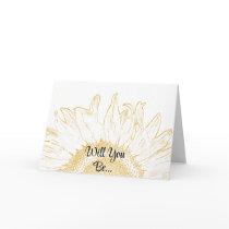 Sunflower Graphic Will You Be My Bridesmaid Greeting Cards