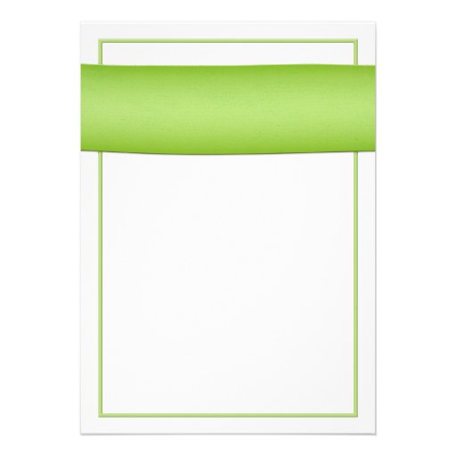 Sunflower Green Ribbon Wedding Invitation