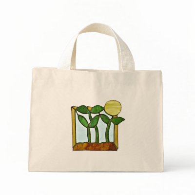 Sunflower Greens Tote Canvas Bags by sproutlady