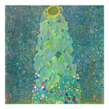 Sunflower, Gustav Klimt Vintage Floral Art Nouveau Custom Announcement