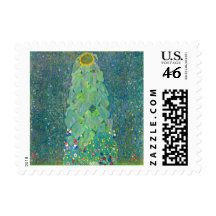 Sunflower, Gustav Klimt Vintage Floral Art Nouveau Postage Stamp