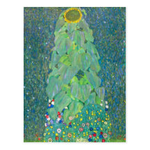 Sunflower, Gustav Klimt Vintage Floral Art Nouveau Postcard
