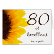 Sunflower Happy 80th Birthday Card