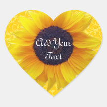 Sunflower Heart Stickers