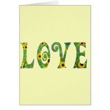 Sunflower Hippy Love Card