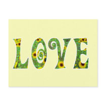 Sunflower Hippy Love postcards