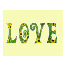 Sunflower Hippy Love Postcards
