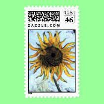 Sunflower II Postage Stamp by Bystillwaters Sunflower II Postage Stamp