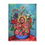 Sunflower in Pink Vase Postcard