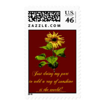 Sunflower in the blue sky postage stamps