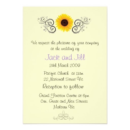 Sunflower Invitation