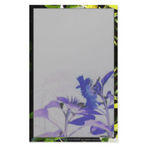 sunflower kiss, blue stationery