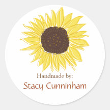 Sunflower Labels for Handmade items Stickers